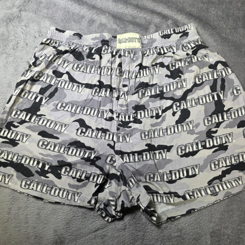 Vintage Y2K Call Of Duty Boxer Shorts Mens Large Gray Camo Logo Underwear